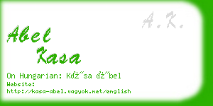 abel kasa business card